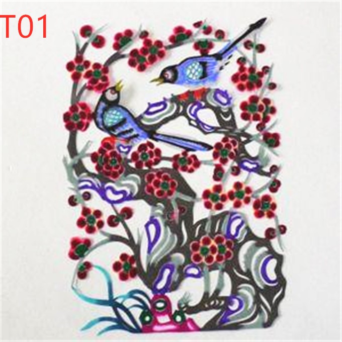 楽天市場】切り絵・中国剪紙 上級品 カラー 小鳥お花柄 中国切り絵