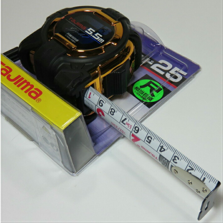 楽天市場】タジマ コンベックス G3ゴールドロック-25 5.5m 尺相当目盛