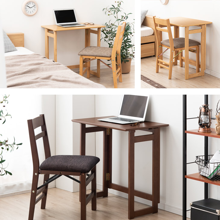 楽天市場】【20時~クーポン5％引】 折り畳みデスク チェア セット 木製