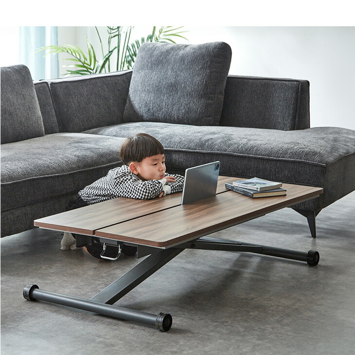 楽天市場】昇降式テーブル 120×60 無段階 昇降 高さ調節 昇降テーブル