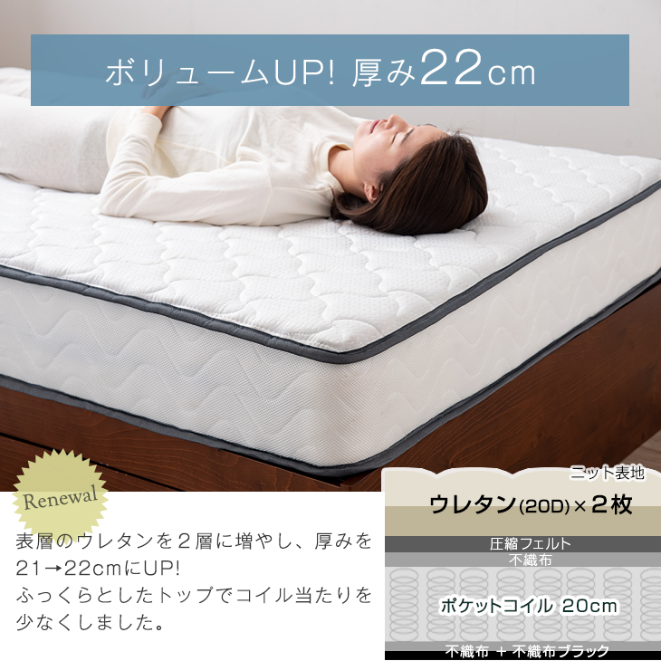 楽天市場】ワンランク上の寝心地&耐久性 極厚22cm 線径2.3mm トリプル