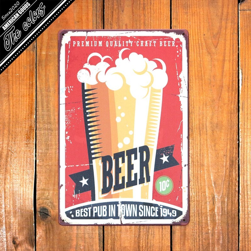 楽天市場】アメリカン雑貨 サインプレート ブリキ看板 ビール ガレージ