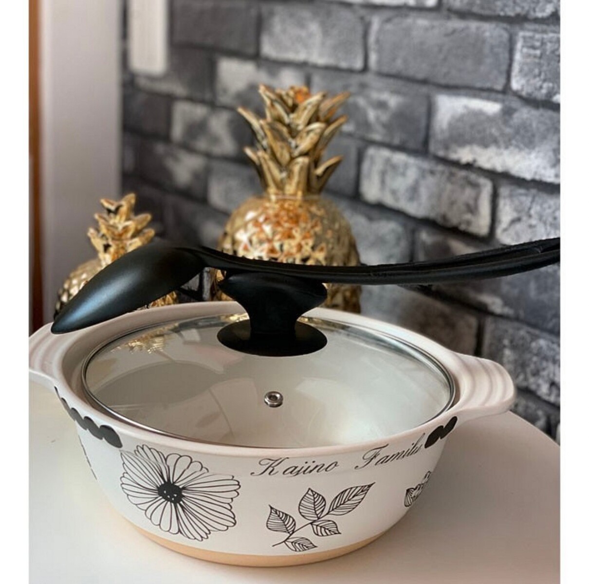 楽天市場】名入れ可能 ガラス蓋 両手鍋 ホワイト 20cm 24cm 卓上鍋