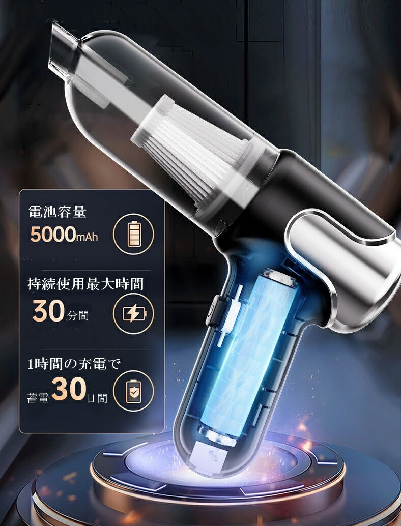 楽天市場】ミニ 掃除機 ハンディ 超 強力 吸引力 20000Pa コードレス