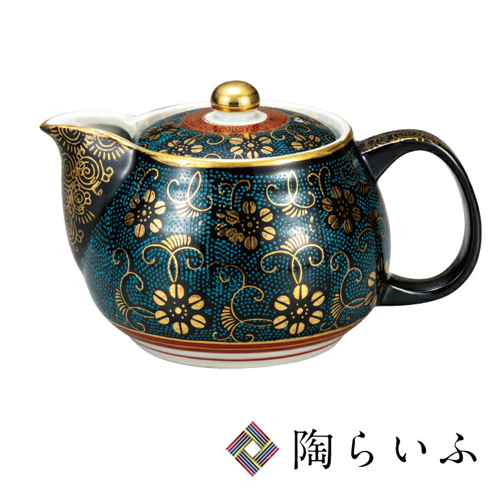 楽天市場】九谷焼 蓋付 茶器セット 青粒鉄仙の通販