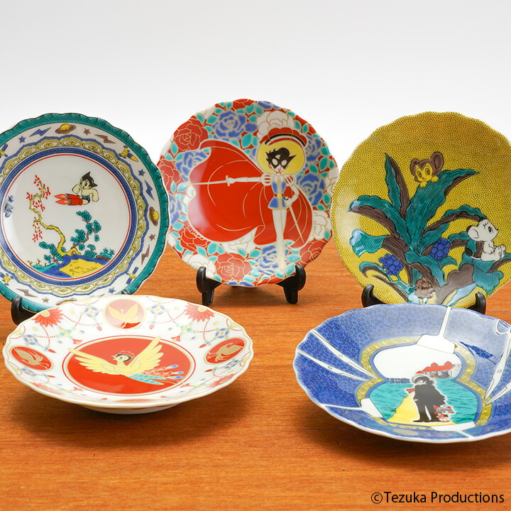 九谷焼 赤地健 和皿 5枚 絵がわり 九谷焼 赤地健 和皿 5枚 絵がわり