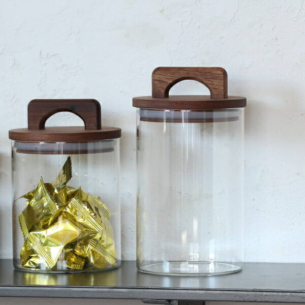 楽天市場】ガラス 保存瓶 キャニスター おしゃれ 保存容器 木蓋 L