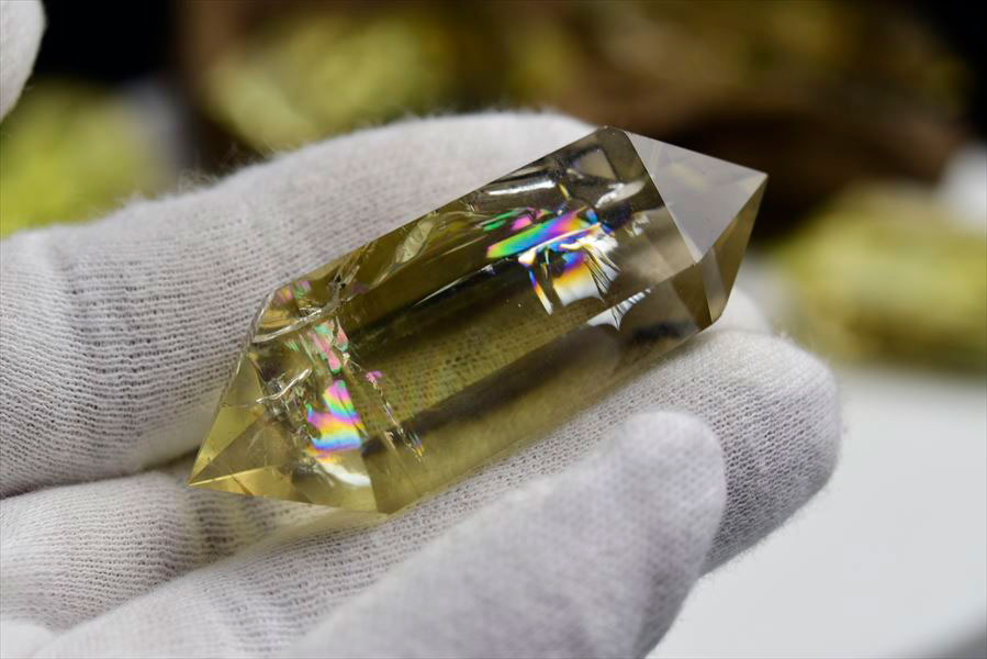 楽天市場】虹入り シトリン ダブルポイント 両剣黄水晶 □種類お任せ