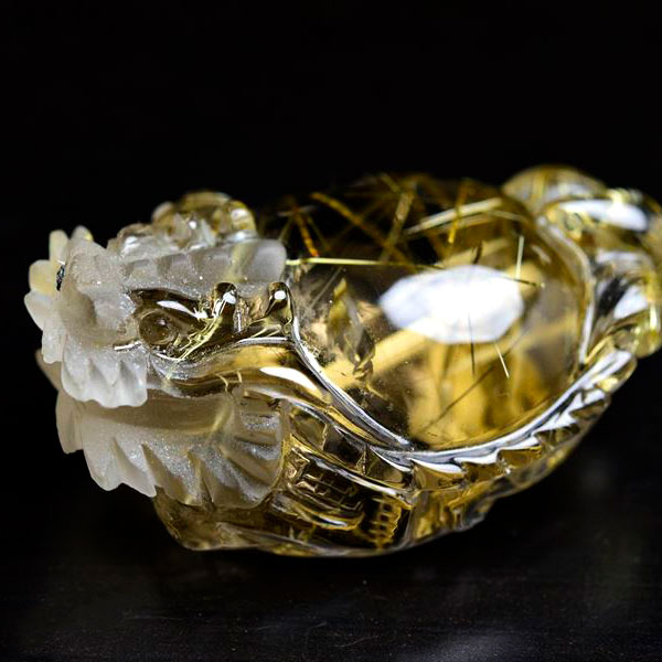 楽天市場】◇正財運◇ ゴールドルチル 龍亀 ロングイ彫刻 置物◇極上