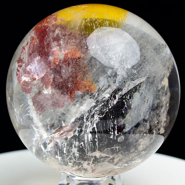 楽天市場】虹入り ナチュラル オーラクォーツ 丸玉 スフィア 約92mm珠