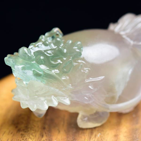 楽天市場】◇正財運◇ フローライト 蛍石 龍亀 ロングイ彫刻 置物【約