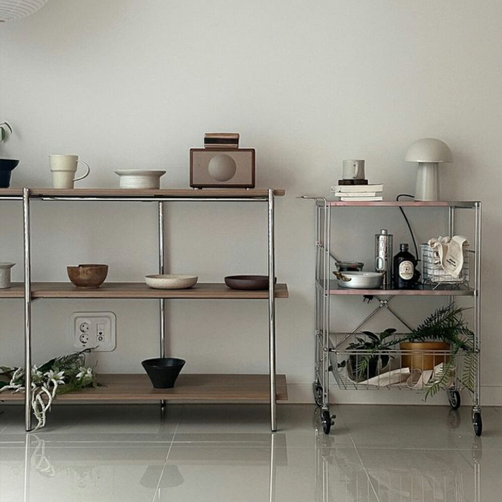 楽天市場】O'gre オグレ フラットステンレス3段トロリー 韓国