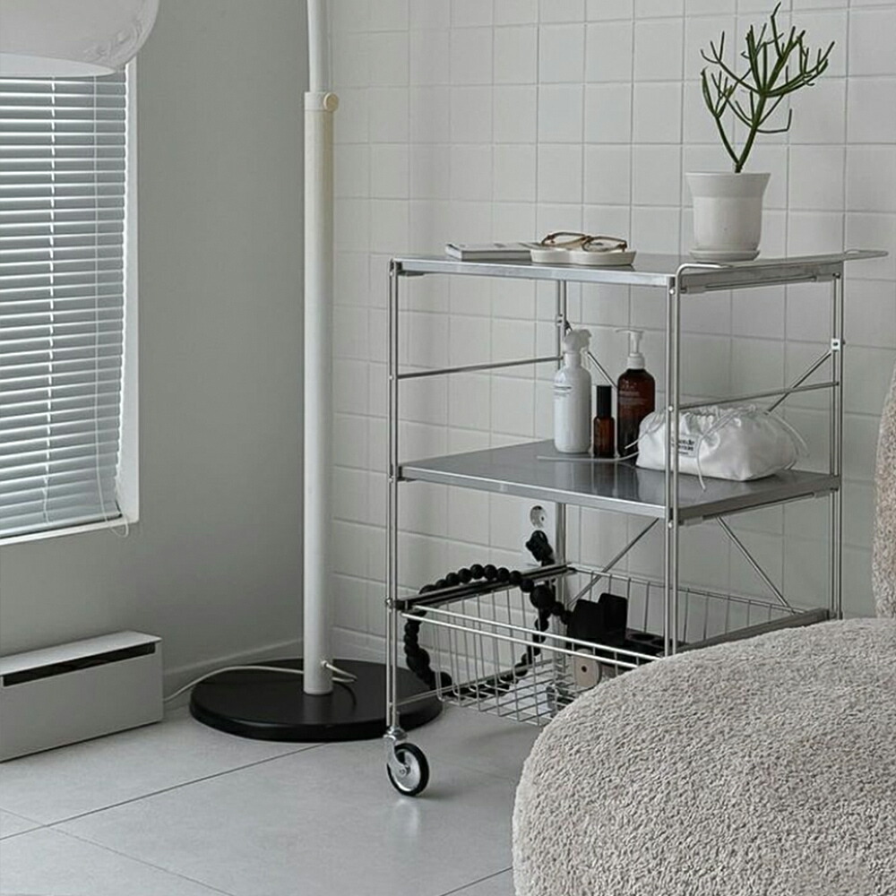 楽天市場】O'gre オグレ フラットステンレス3段トロリー 韓国