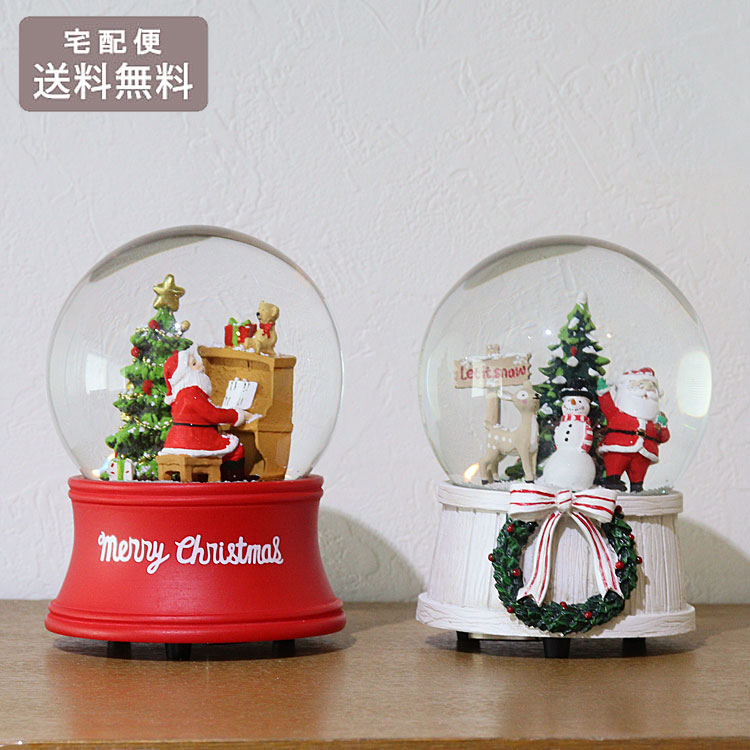 楽天市場】スノードーム オルゴール クリスマスツリー サンタクロース