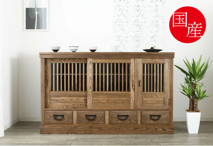 楽天市場】水屋 水屋箪笥 食器棚 和モダン モダン おしゃれ 日本製