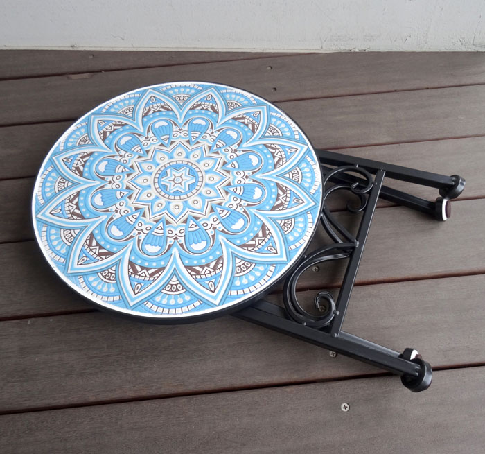 楽天市場】ガーデンテーブル ガーデンファニチャー テーブル ブルー