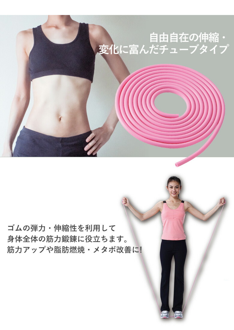 楽天市場】エクササイズバンド PINK ピンク 普通 チューブタイプ KW