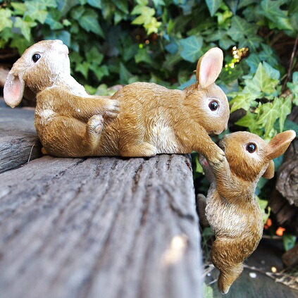 楽天市場】うさぎの置物 仲良しラビットトリオ N15440 ウサギ