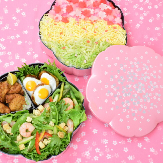 楽天市場】重箱 二段 桜型 7.5寸 23cm 3人用〜4人用 仕切り付き 2600ml