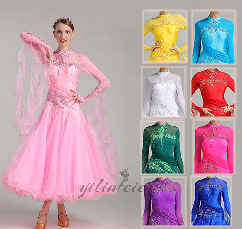 楽天市場】社交ダンスドレス 社交ダンス衣装 立ち襟 タートルネック