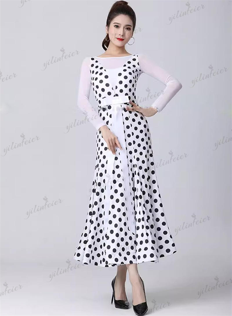 楽天市場】上品 社交ダンスドレス 水玉柄 ドント柄 モダンダンス衣装