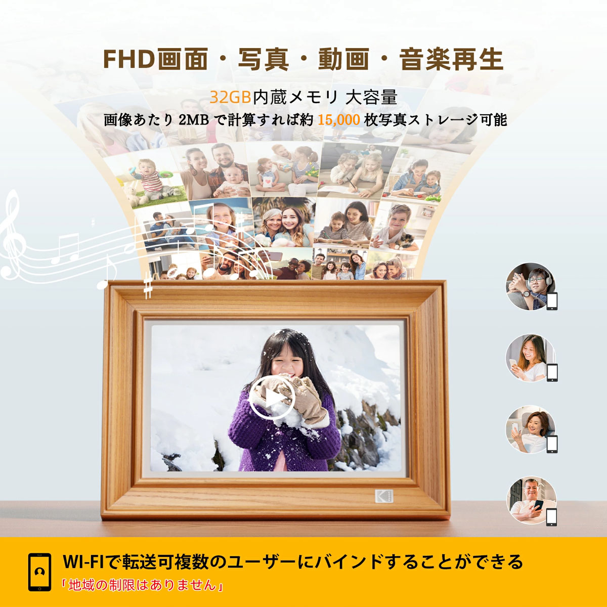 楽天市場】【KODAK公式・一年保証】デジタルフォトフレーム 10.1インチ