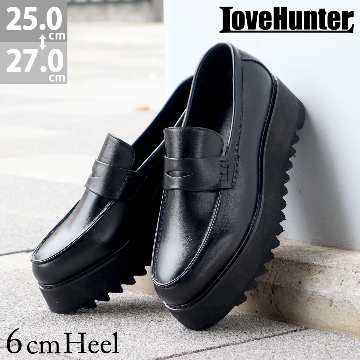 SANDREWS ブラックローファー厚底 SANDREWS ブラックローファー厚底