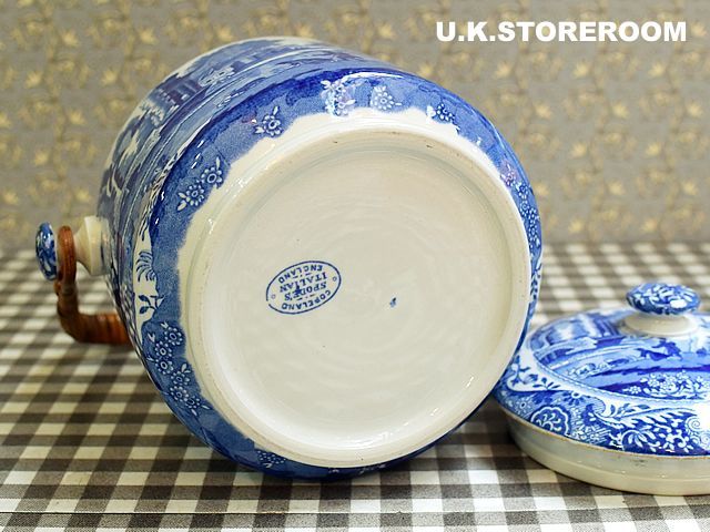 スポードブルーイタリアン ビスケットバレル Spode Blue Italian：U.K.