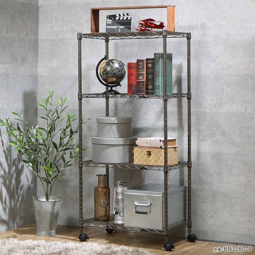 19mm] 幅75 5段 (幅74.5奥行34.5×高さ155cm) ルミナスブラック