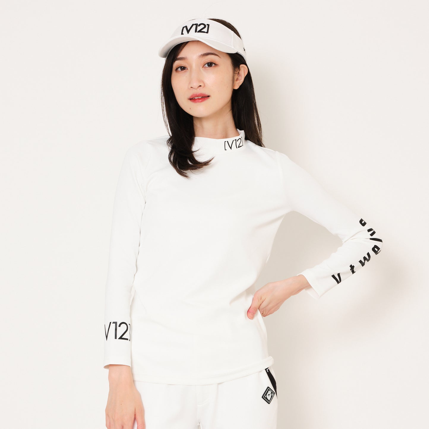 V12 ゴルフ レディース インナーモックネック接触冷感 LOGO INNER MOCK