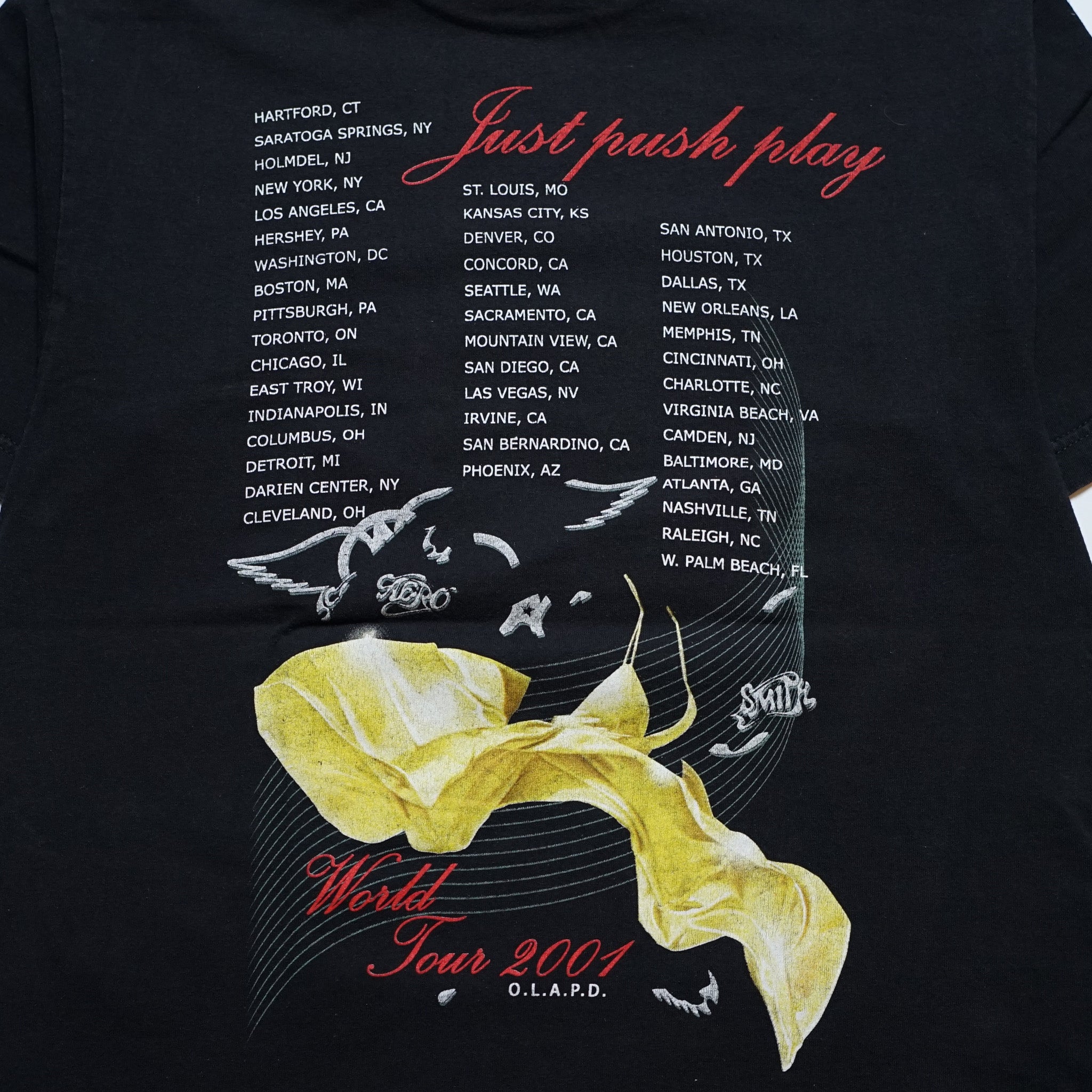 AEROSMITH SORAYAMA JUST PUSH PLAY WORLD TOUR 2001 FITS M-L (k_1119