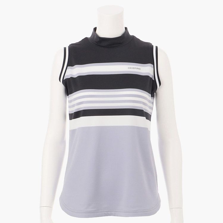 BRIEFING GOLF - WOMENS MARINE STRIPE NS HIGH NECK | ノースリーブ