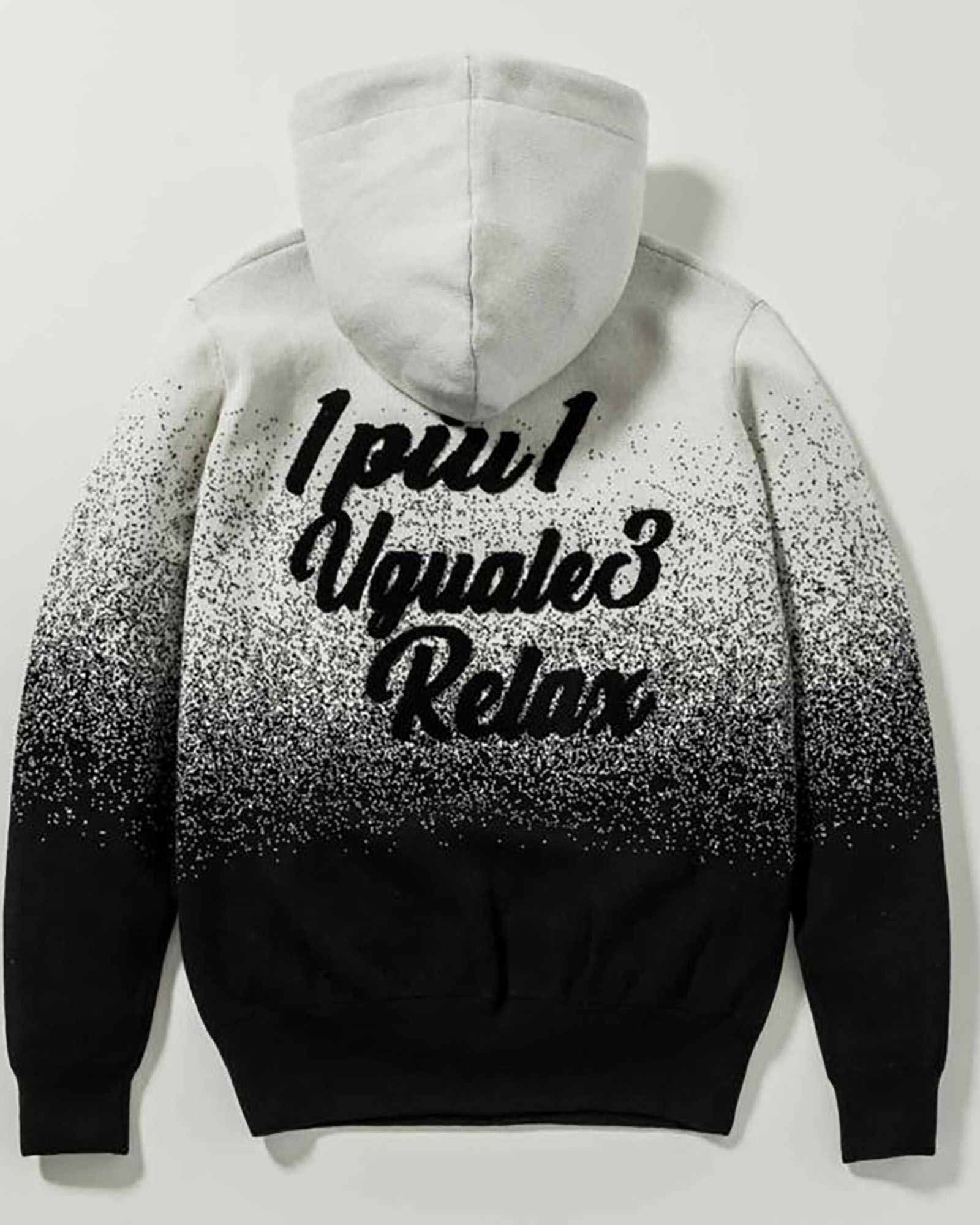 1PIU1UGUALE3 RELAX - バックロゴグラデーションニットジップパーカー