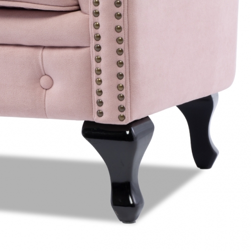 チェスターフィールドソファ 1人掛けソファ シャーベットピンク