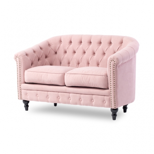 ヴィンセント 2人掛けソファ チェスターフィールドソファ シャーベット