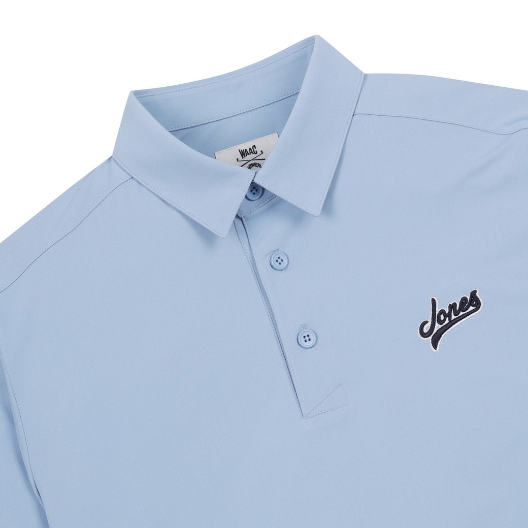WAAC X JONES】MEN ラインポイントポロシャツ ライトブルー