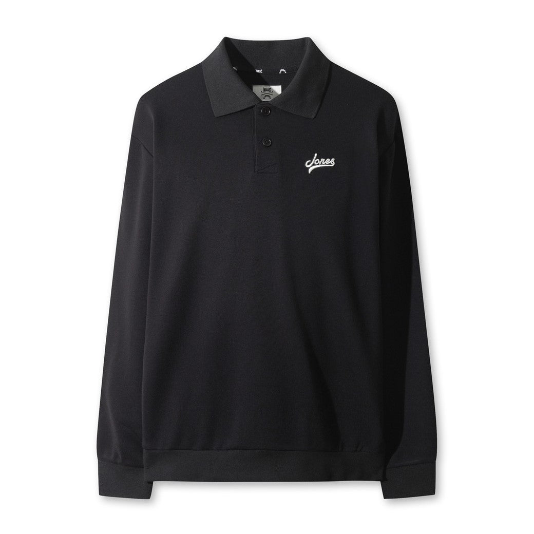WAAC X JONES】MEN スウェットポロシャツ ブラック