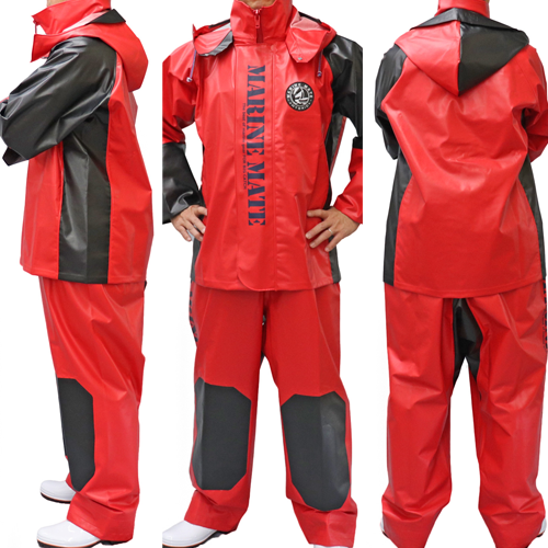 マリンメイト ハイブリッド2 セピアレッド 貼り付けフード 上下セット