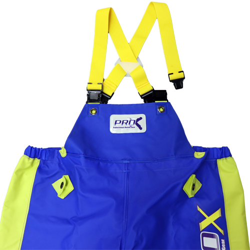 プロエックスα ブルー 貼り付けフード(別注加工) 上下セット ｜ 漁師