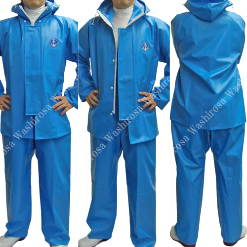 水産マリンレリー ライトブルー 上下セット ｜ 漁師カッパ専門店 Washirosa