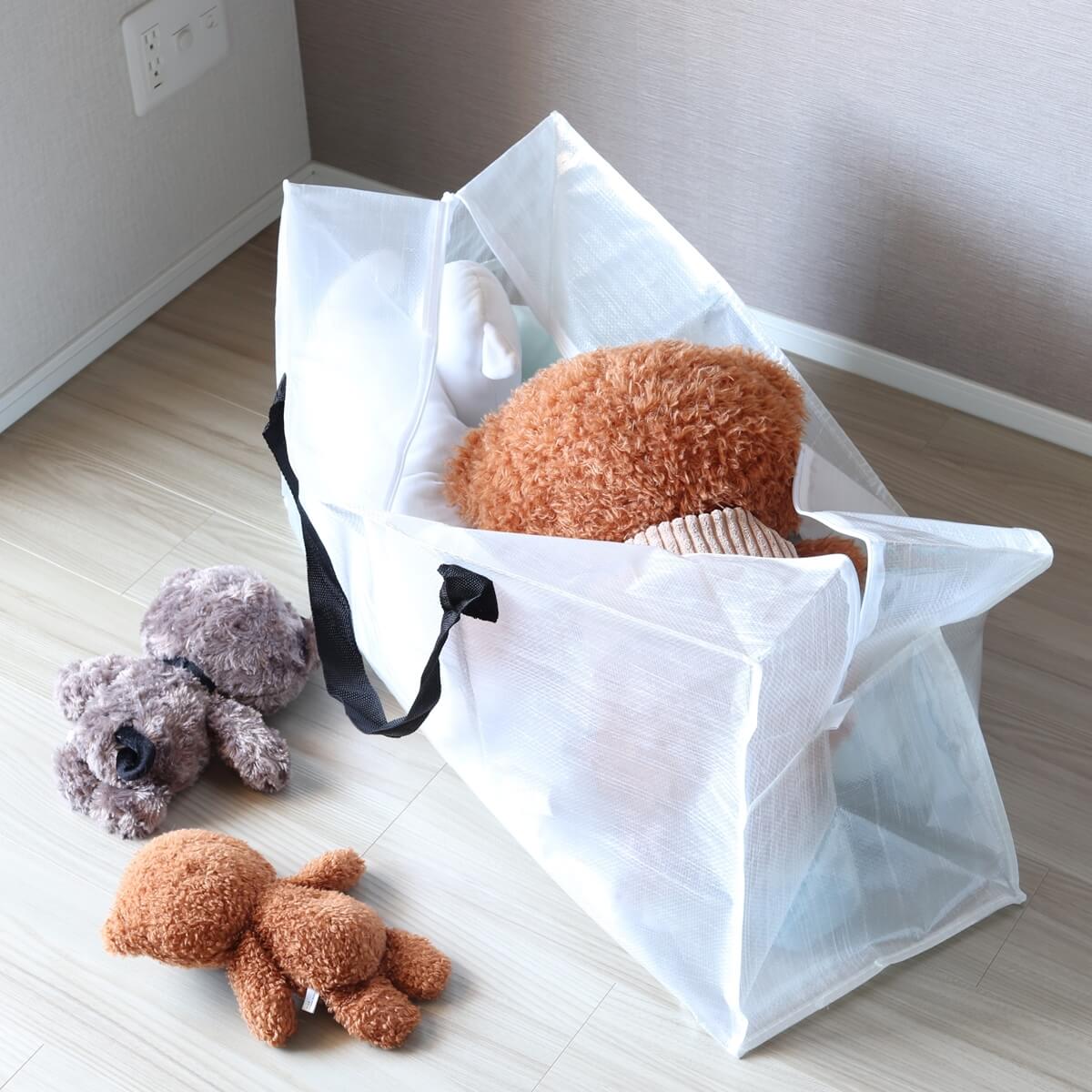 収納ケース 衣類 収納袋 衣装ケース バッグ クリア 80×40×30cm 323441