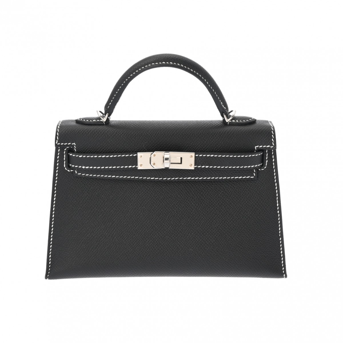 エルメス ミニケリー2 ホワイトステッチ SPオーダー 2WAY ブラック
