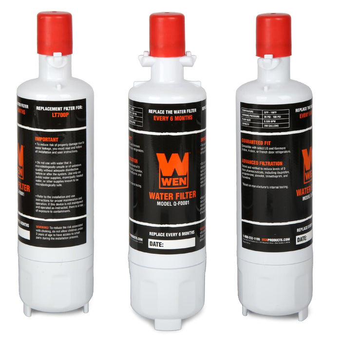 WEN Handyman Q-F0001 Replacement Refrigerator Water Filter, 3 Pack
