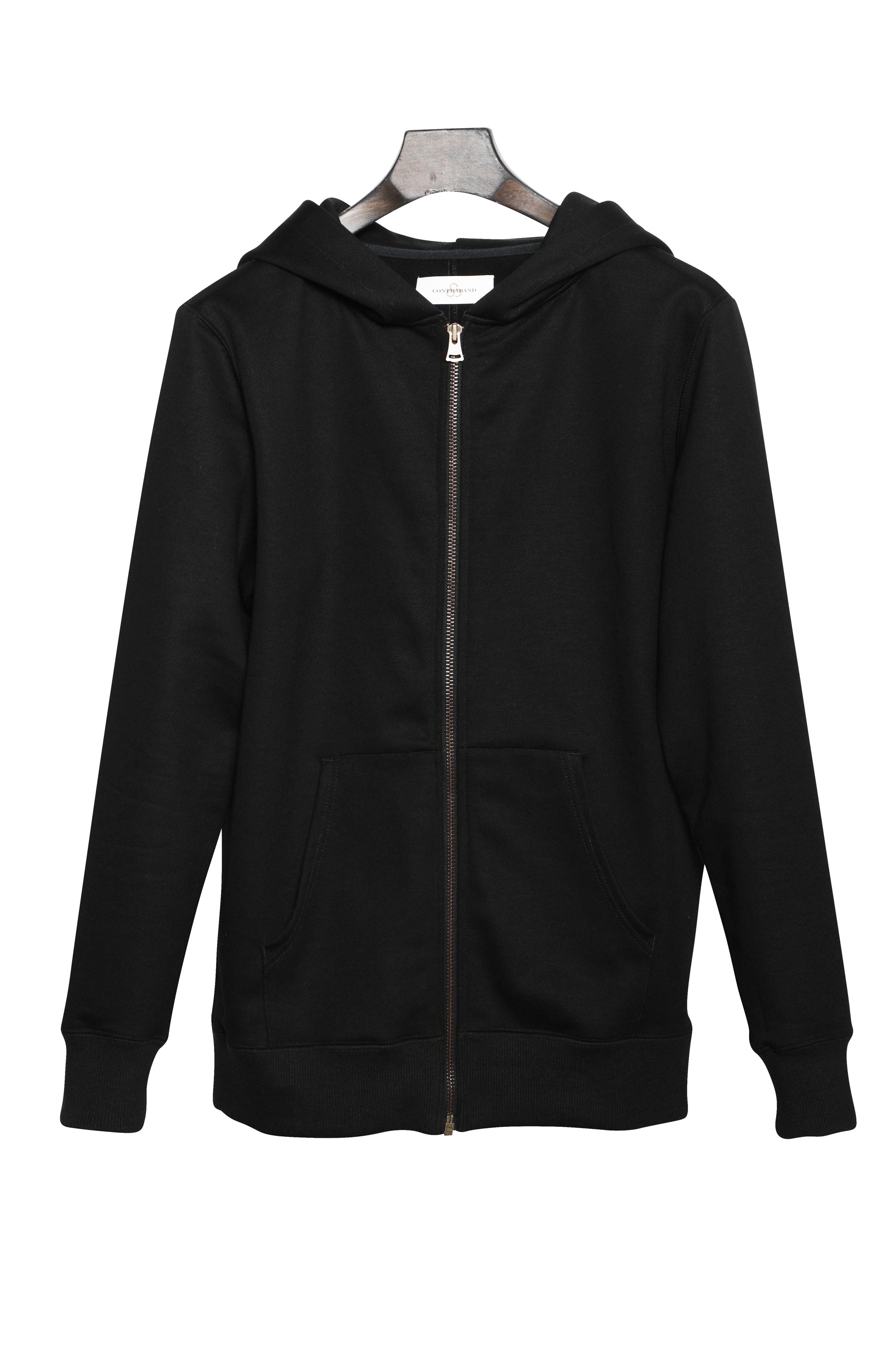 SILENT ZIP HOODIE-BLACK | CONTRABAND