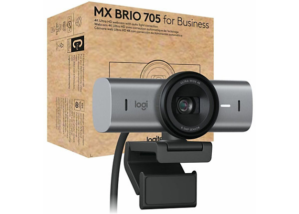 Logitech MX Brio 705 for Business 4K Webcam with Auto Light