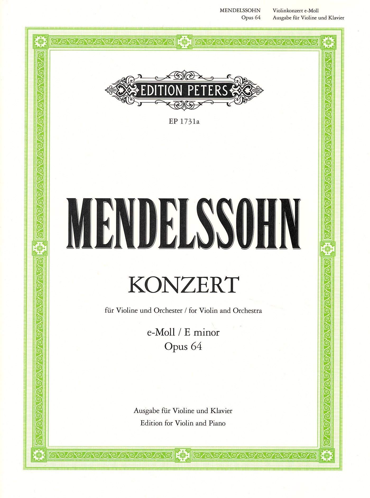 ヴァイオリン協奏曲 ホ短調 Op.64（ヴァイオリンソロ）／Violin