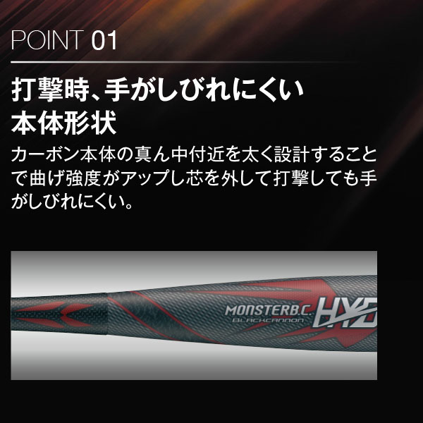 野球 ゼットモンスターブラックキャノン ヒドラ バット カーボン 83cm