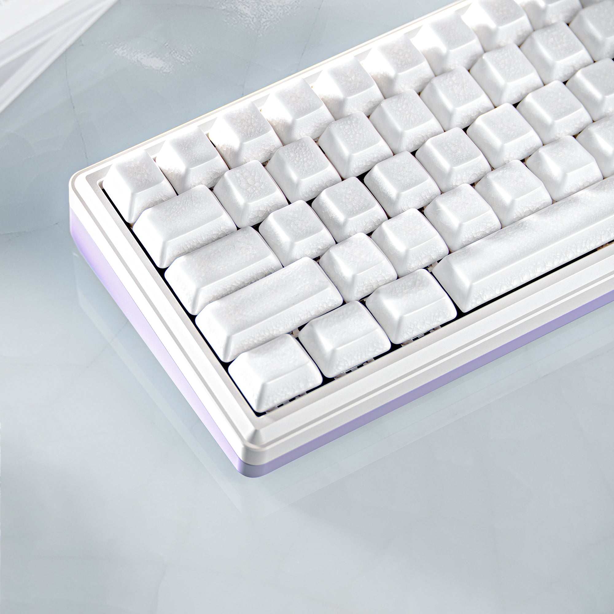 Ceramic Keycaps Full Set-White Crazed