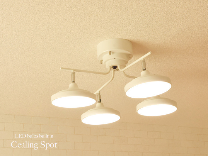 リモコン】 LEDシーリングスポットライト 白 北欧 / ホワイト| 照明と