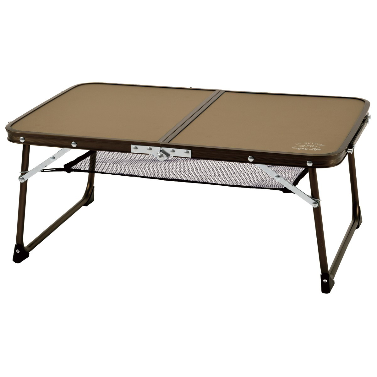 モンテ アルミ薄型FDテーブル 〈棚網付〉 - アウトドア・キャンプ用品